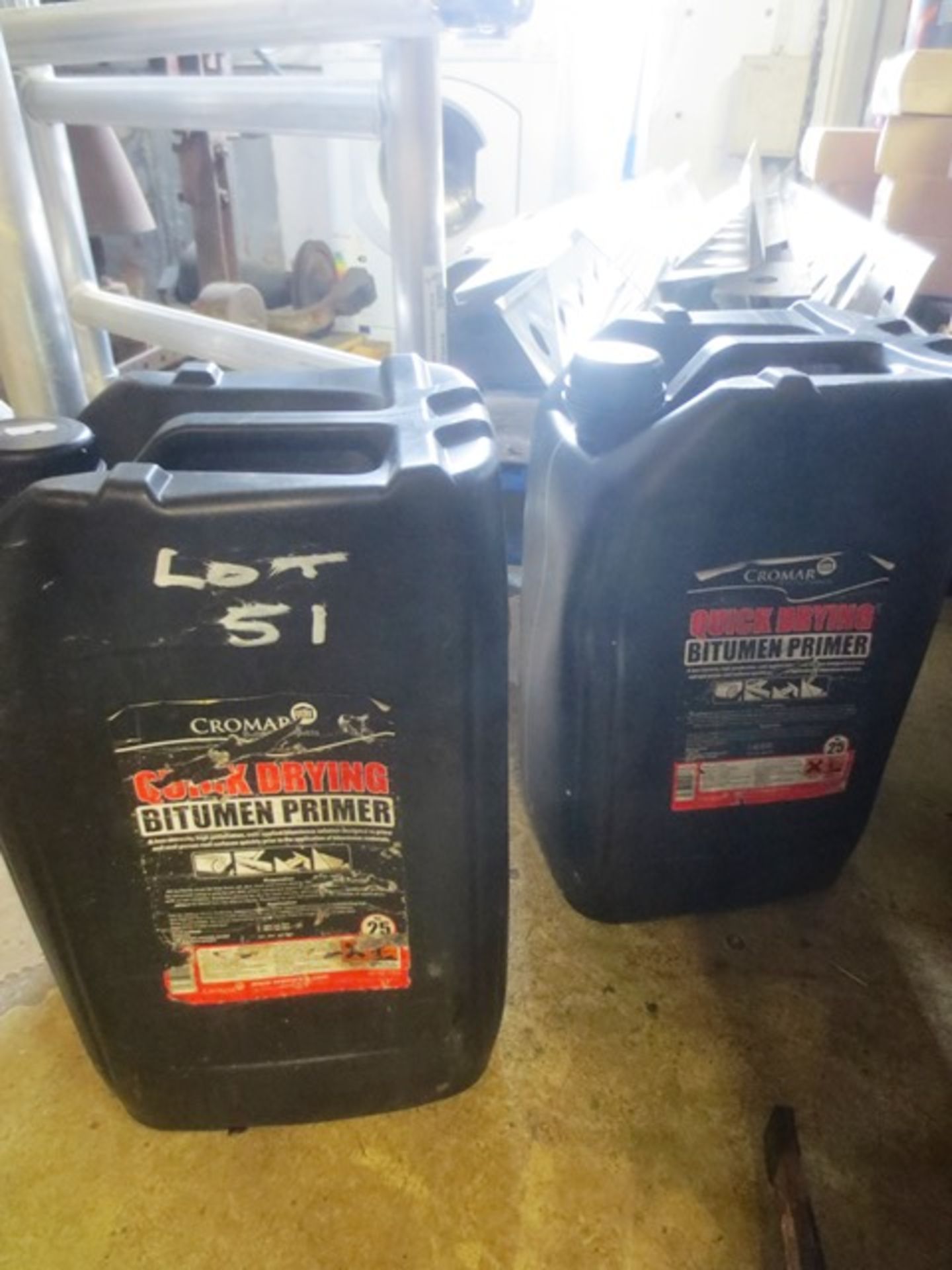 Two Cromar quick dry bitumen primer, 25 litres)