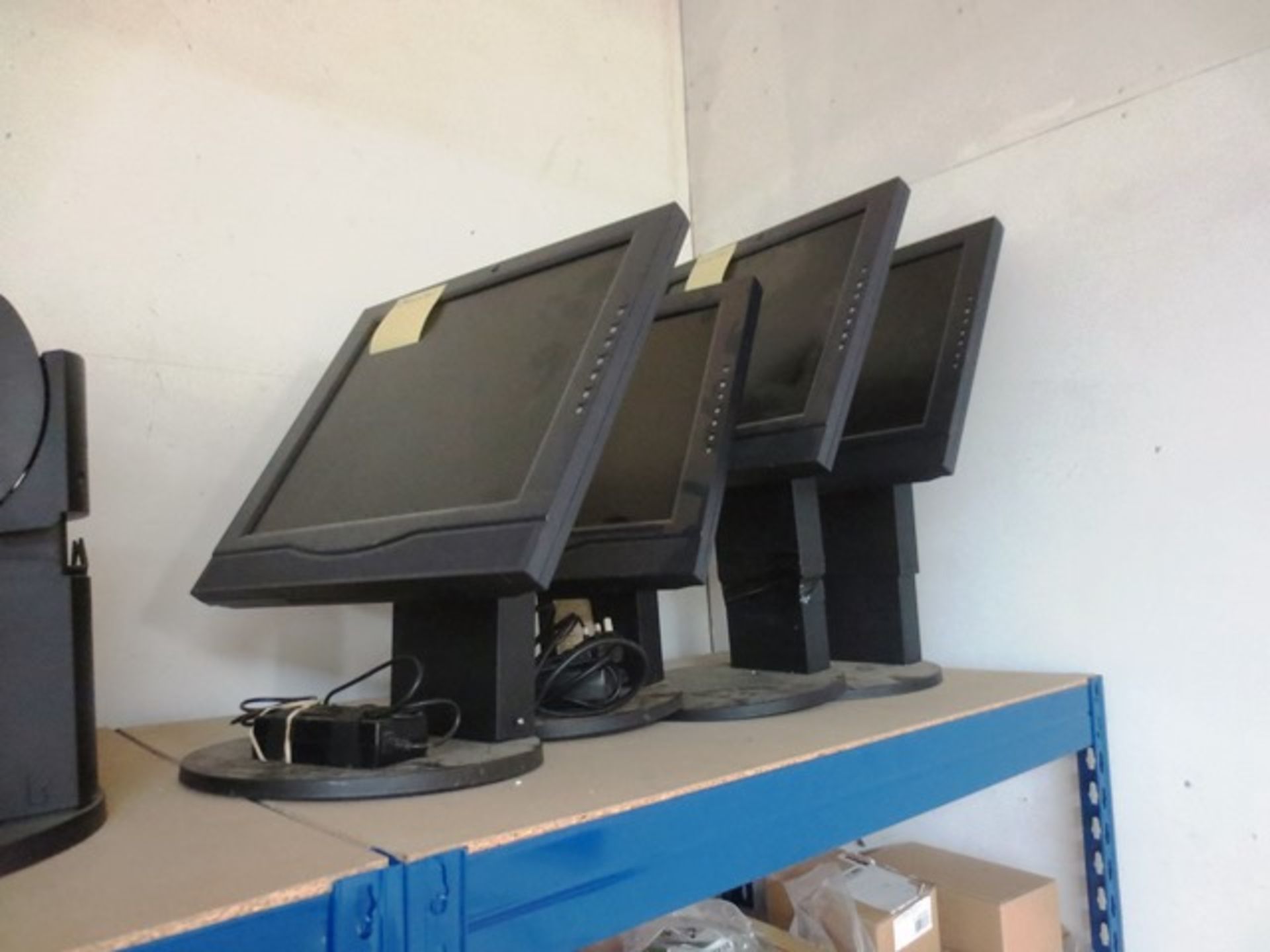 Four various flat screen LCD monitors