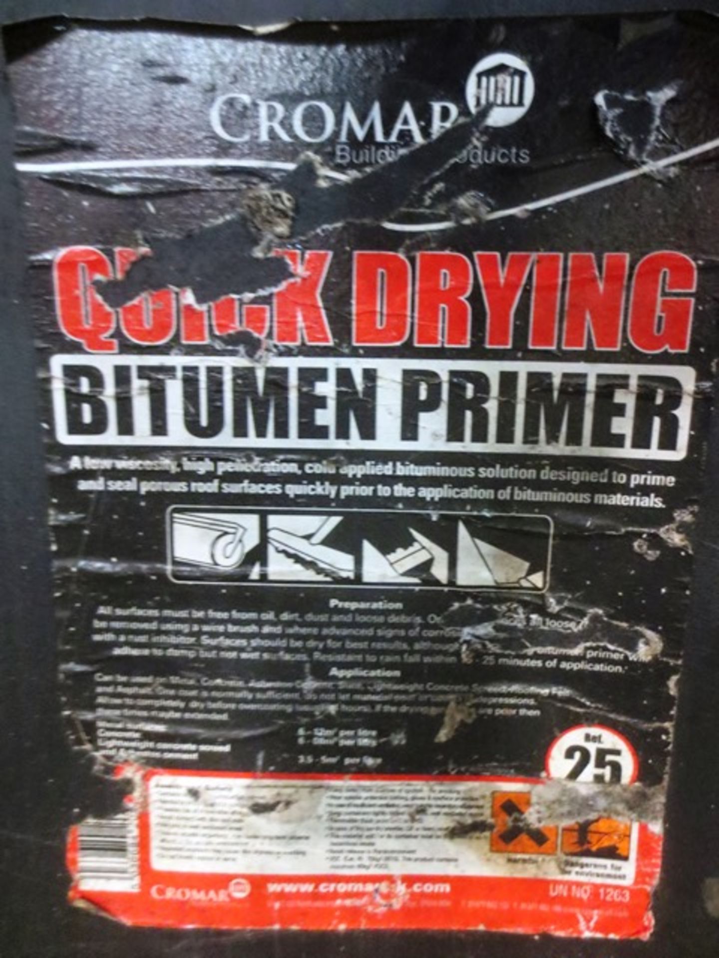 Two Cromar quick dry bitumen primer, 25 litres) - Image 2 of 2