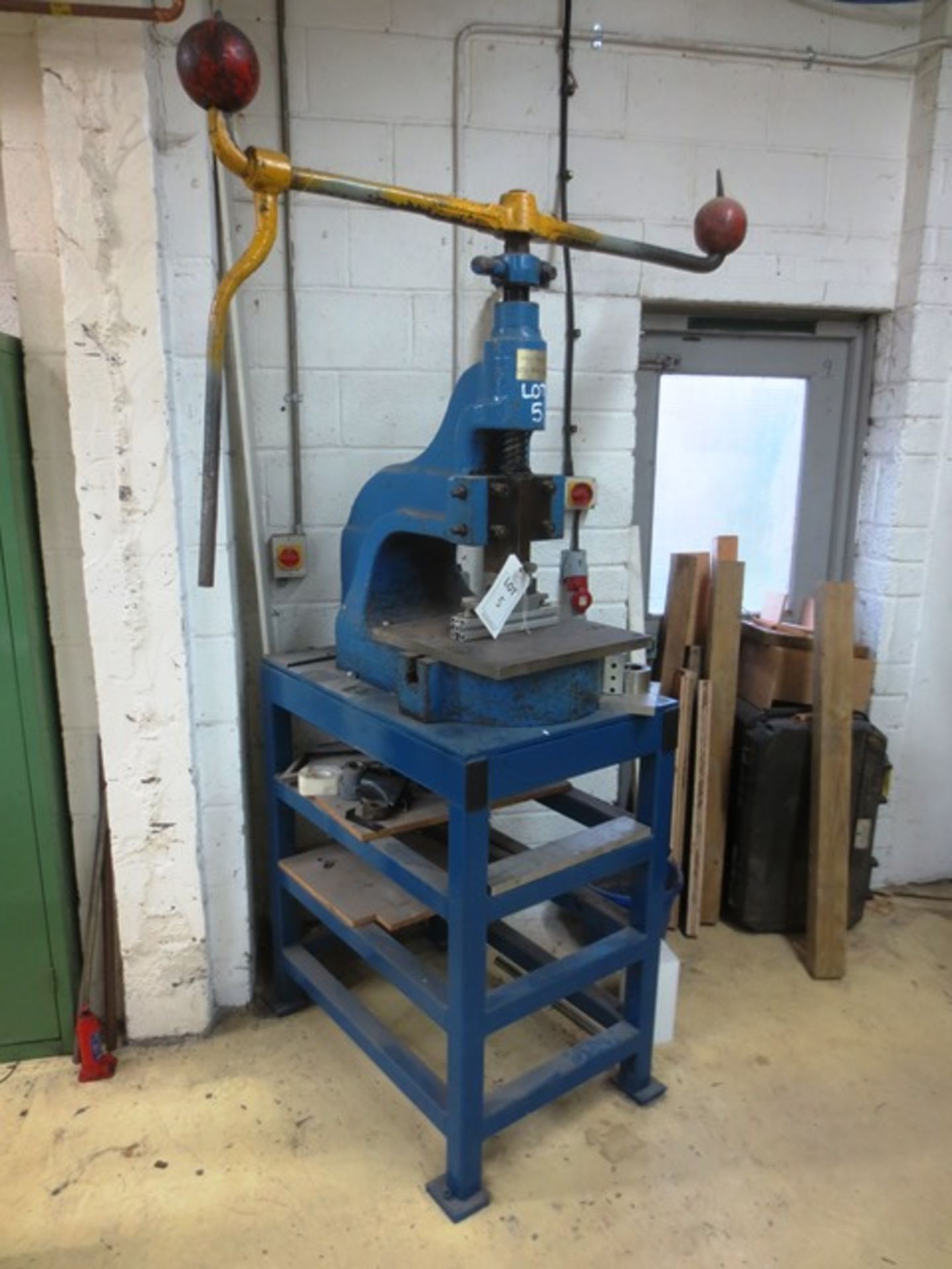 Sweeney & Blocksidge No 6A DB fly press, and steel framed stand (Please note: A work Method