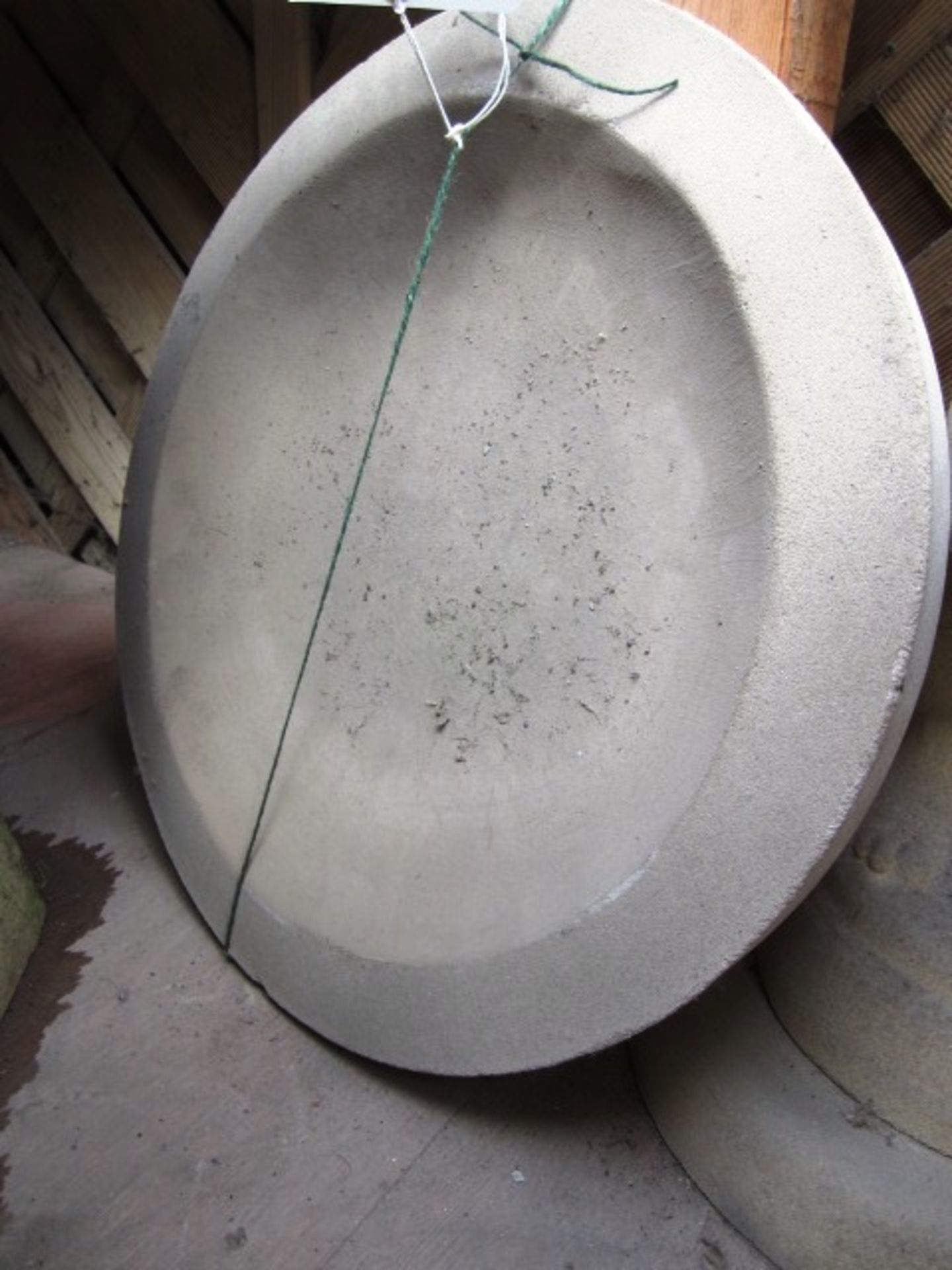 Reconstituted concrete stone circular bird bath, approx. 440mm diameter, colour Portland Grey