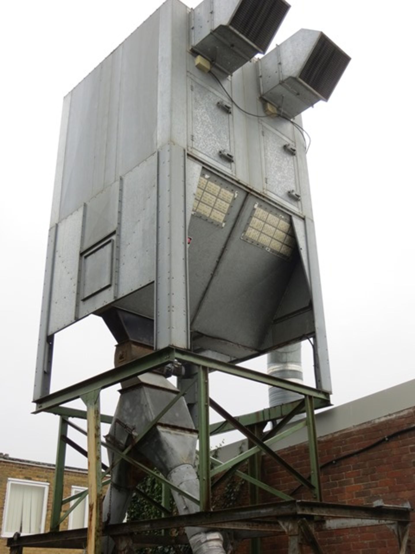 Industrial dust control extraction and particle collection system c/w ducting throughout as