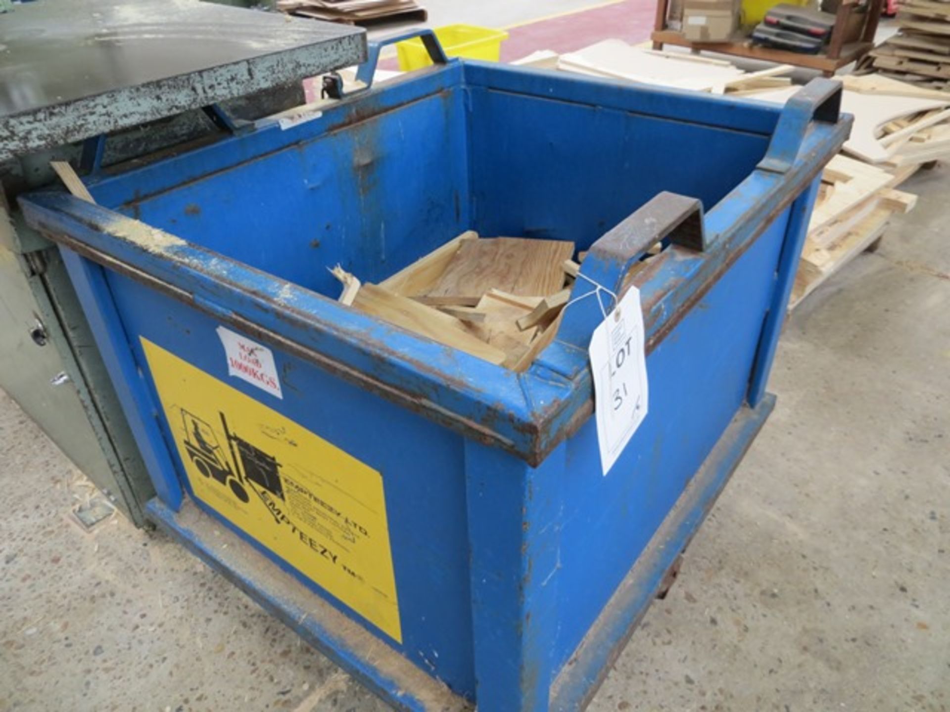 Two Empteezy metal mobile forkliftable 1000Kg dump bins - Image 2 of 2