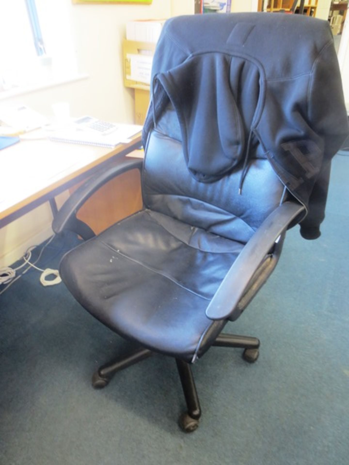 Four leather effect office swivel chairs (Please note: only 1 in picture)
