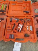 Paslode Impulse IM65A F16 nail gun, with single battery, charger, carry case