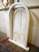 Archway style timber door and door frame, approx 1760 x 925mm