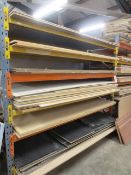 Contents of bay of racking, to include five shelves of assorted laminate sheet stock, as lotted