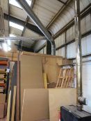 Unbadged twin fan dust extraction unit and approx 20m of various galvanised extraction ducting (