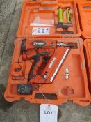 Paslode Impulse IM350t nail gun, with two batteries, charger and case