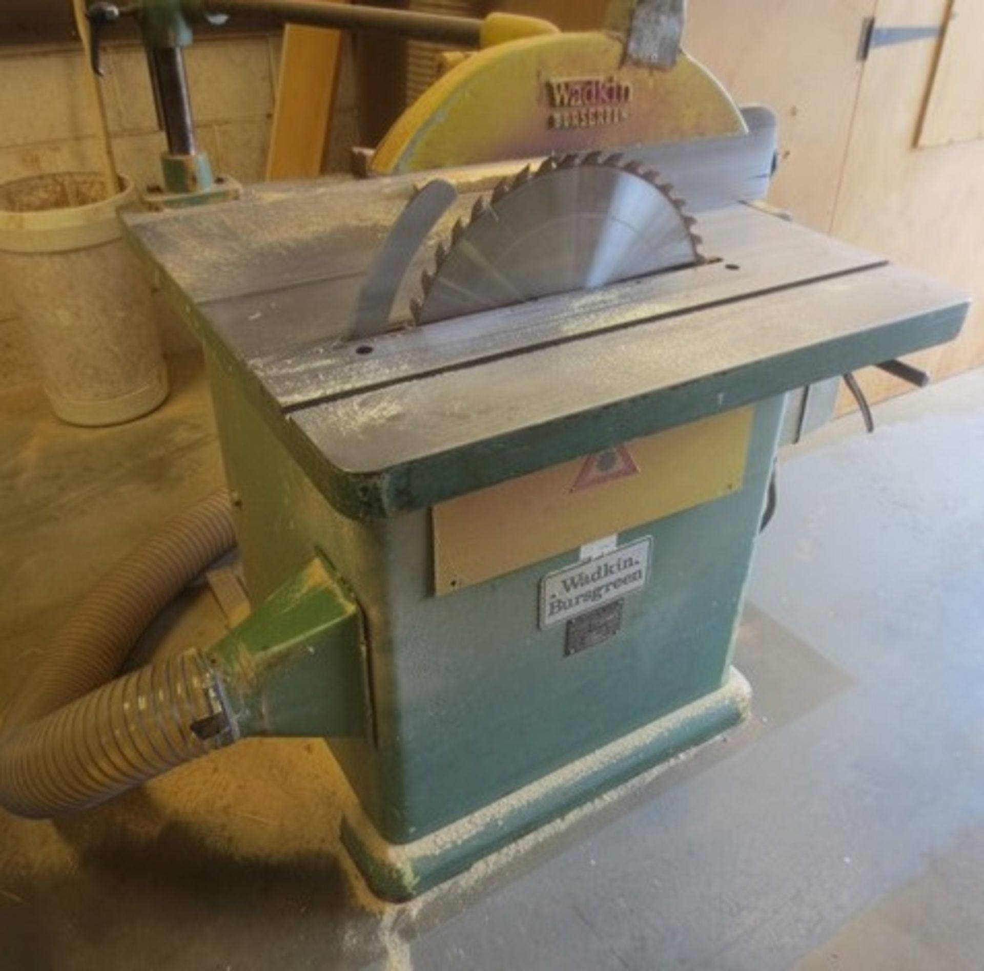 Wadkin Bursgreen table saw, machine no: 812341 (3 phase), table size: 900 x 900mm, max blade dia: