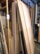 Quantity of assorted laminate and plywood sheet stock/offcuts, as lotted (Please note: located to