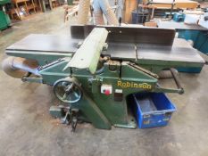 Robinson planer/thicknesser, test no: 38/558, table size approx: 1800 x 450mm (3 phase) Please note: