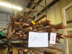 Quantity of Sapele timber lengths as lotted