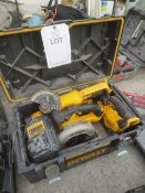 Dewalt DCS391 battery powered circular saw, Dewalt DCS331 jigsaw, Dewalt DCG412 angle grinder,