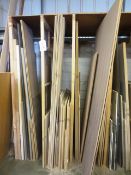 Quantity of assorted laminate and plywood sheet stock/offcuts, as lotted (Please note: located to