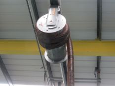 Sacatel extraction reel & hose c/w running rail & extraction motor (cut off point on elbow of