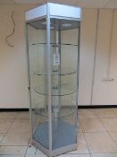 Four tier rotating glass display cabinet