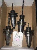 Four BT50 taper shank tool holders, with fitted tooling in one box