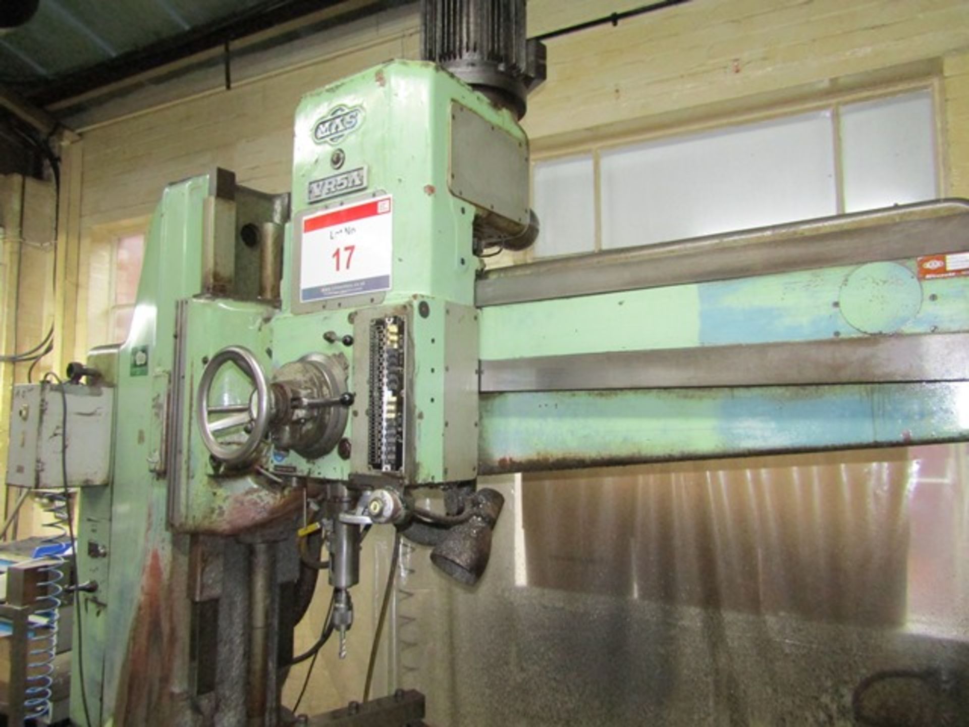 MAS VR5A elevating column radial arm drill, serial no: 381, max distance between spindle and - Image 8 of 10