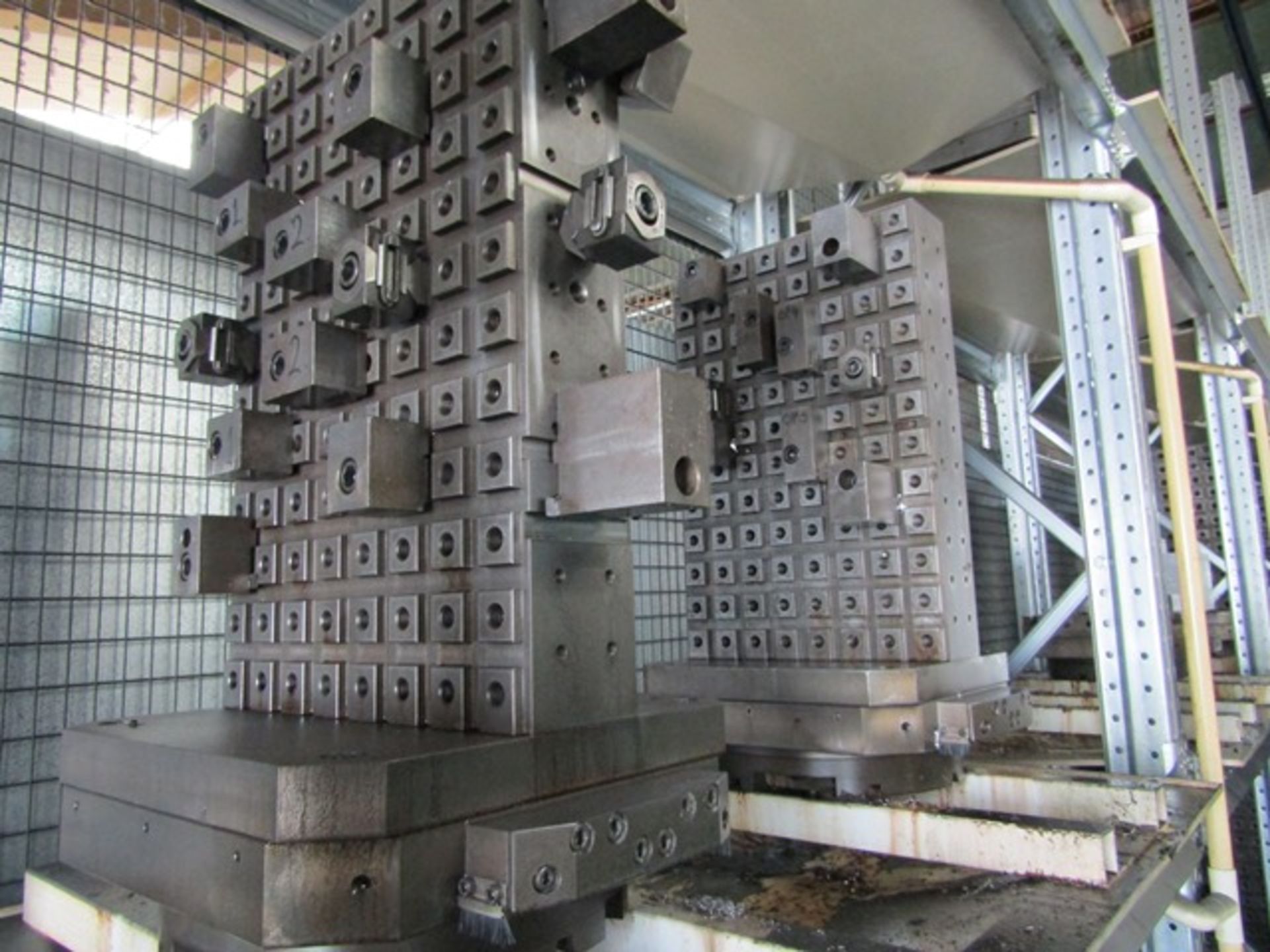 Fourteen machining pallets to suit twin pallet machine, with work fixtures (locate on middle row - Image 2 of 10