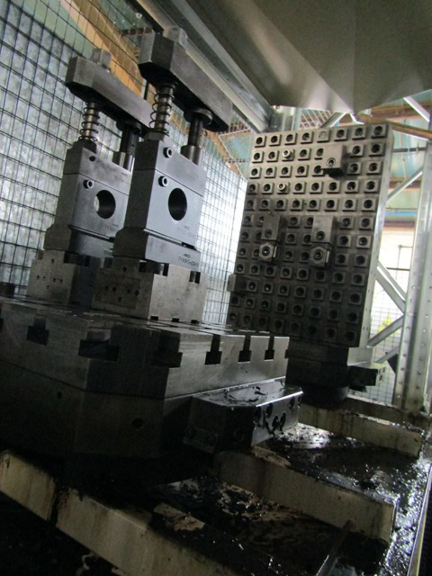 Fourteen machining pallets to suit twin pallet machine, with work fixtures (locate on middle row - Image 9 of 10