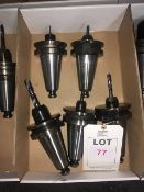 Four BT50 taper shank tool holders, with fitted tooling in one box