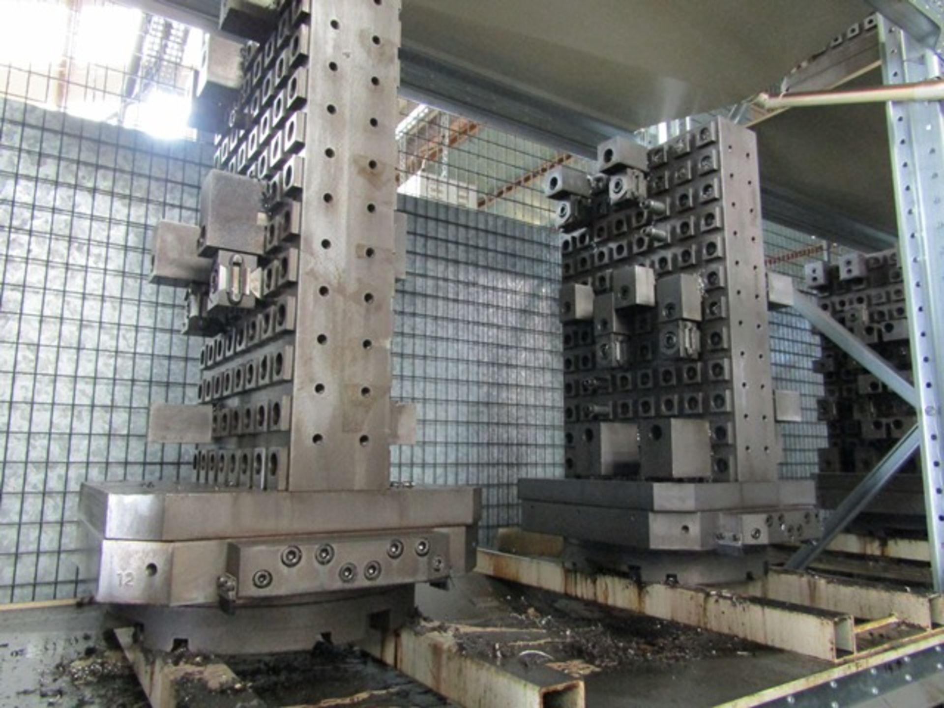 Fourteen machining pallets to suit twin pallet machine, with work fixtures (locate on middle row - Image 4 of 10