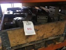 Assorted machining clamps, etc., as lotted, two pallets