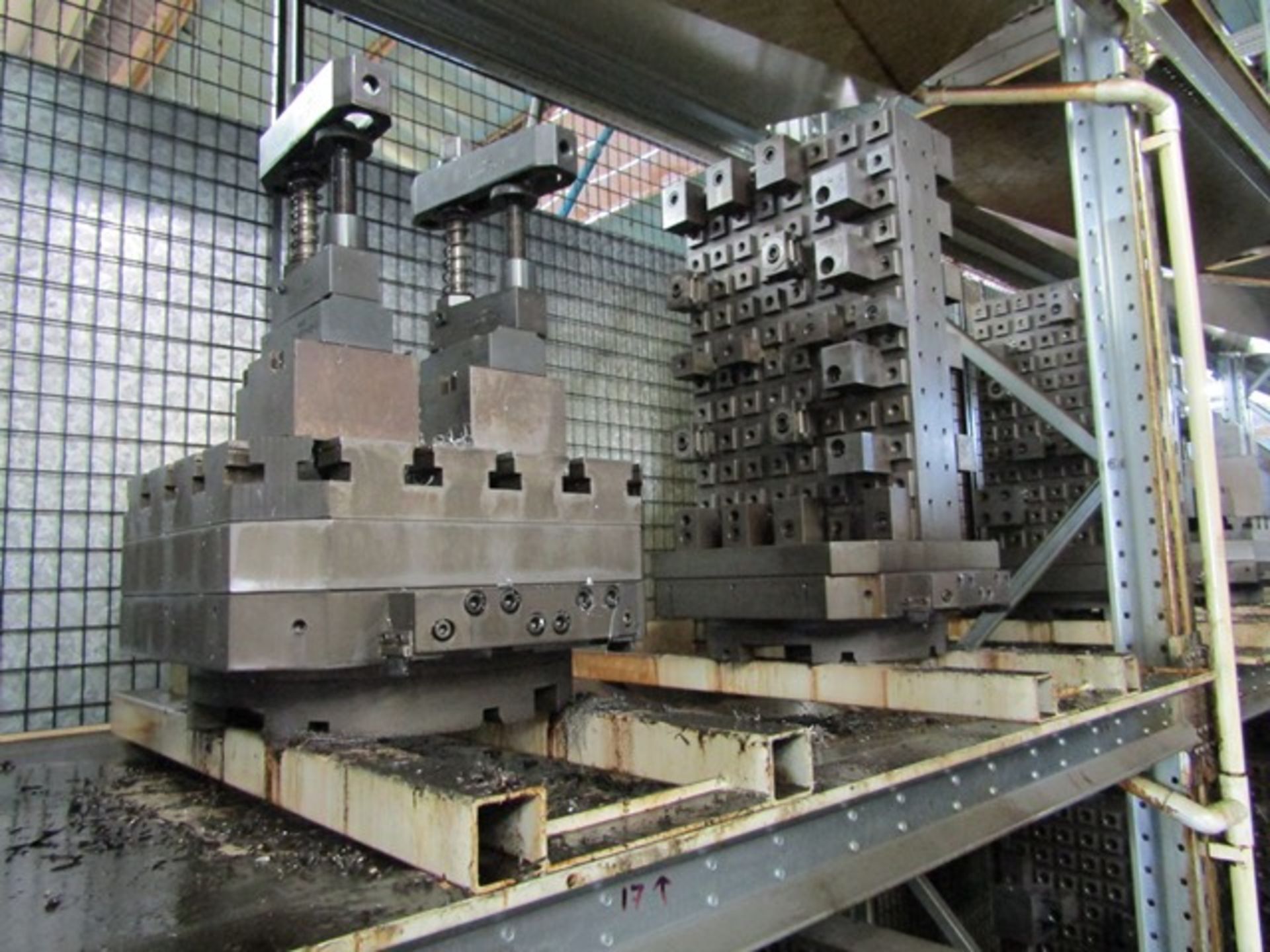 Fourteen machining pallets to suit twin pallet machine, with work fixtures (locate on middle row - Image 6 of 10