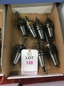 Fourteen BT40 taper shank tool holders, fitted tooling, in two boxes