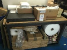 Quantity of various packaging and packing consumables inc. cardboard boxes, bubble wrap, packing