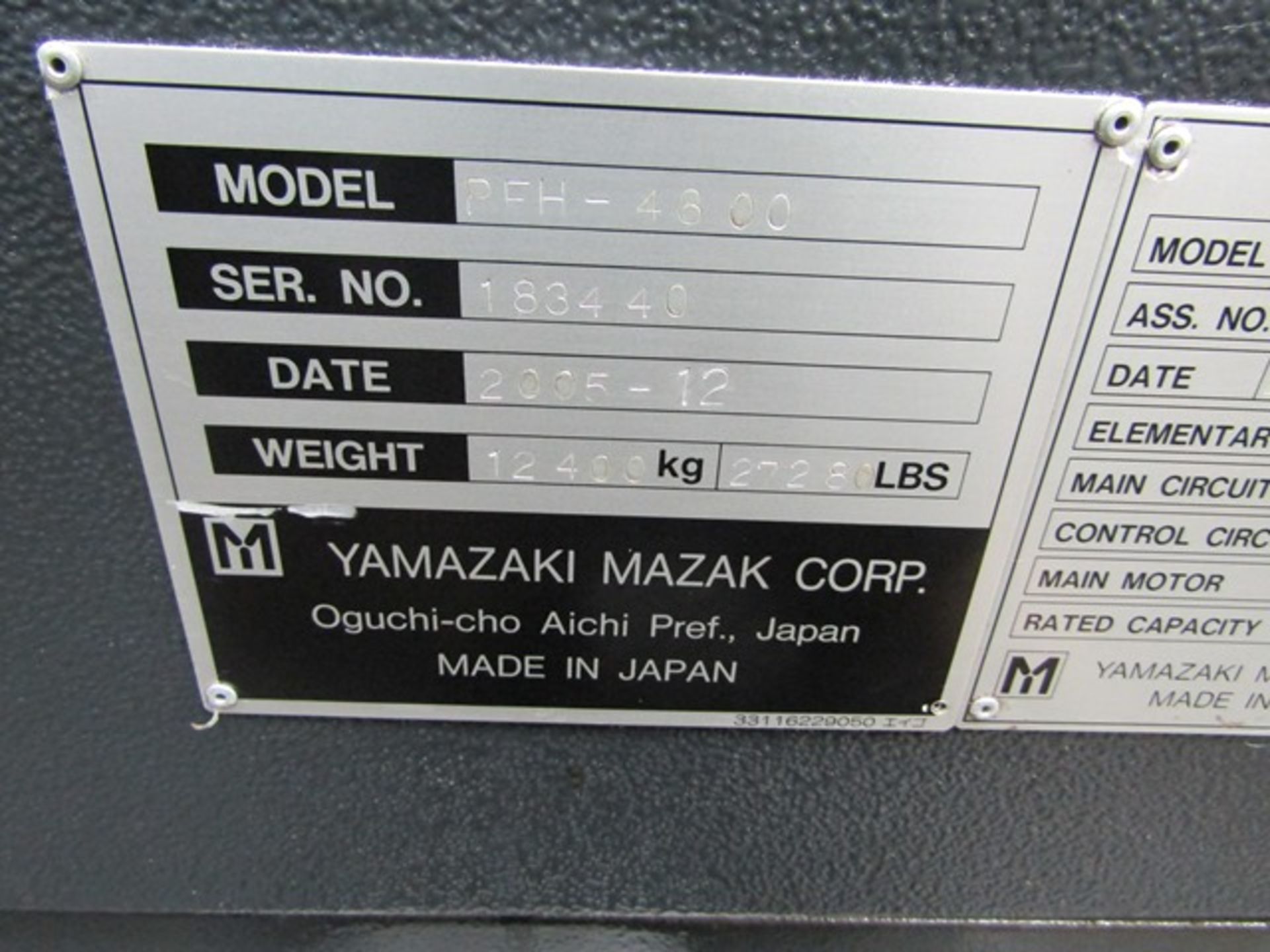 Mazak PFH-4800 CNC twin pallet horizontal machining centre, serial no: 1834 40 (2005), Mazatrol 640M - Image 6 of 16