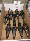 Twenty five BT40 taper shank tool holders, fitted tooling, in three boxes