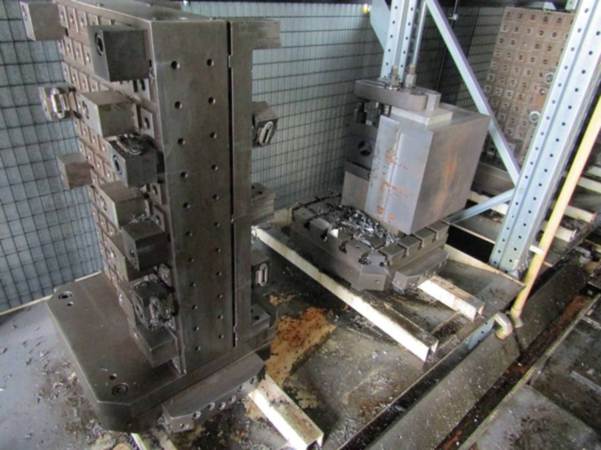 Fourteen machining pallets to suit twin pallet machine, with work fixtures (locate on lower row of - Image 2 of 7