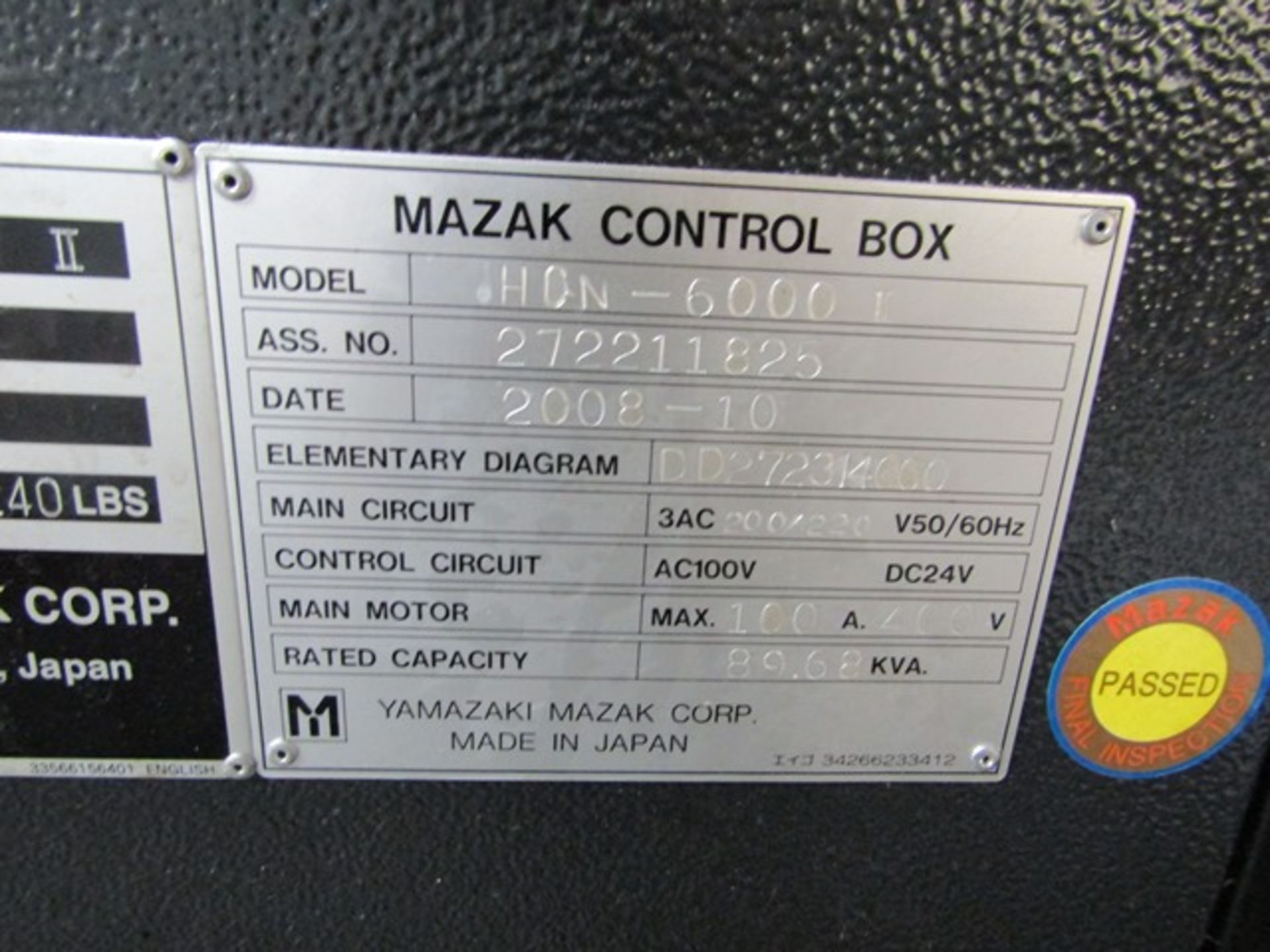 Mazak Nexus 6000 - II CNC 6 pallet horizontal machining centre, serial no: 211825 (2008), Mazatrol - Image 13 of 18