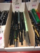 Quantity of assorted HSS straight shank twist drills, long series, in one box