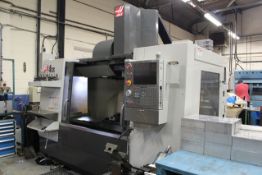 Haas model VF4SSCNC vertical machining centre, serial no: 1078747 (2010), Haas CNC control with hand