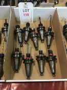 Seventeen BT40 taper shank tool holders, fitted tooling, in two boxes