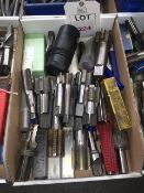 Quantity of assorted HSS hand & machine taps, large dia, assorted, in one box