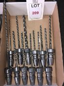 Twenty five taper shank tool holders, fitted tooling, in two boxes