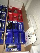 Quantity of assorted cutting tool insert sets, in four boxes