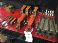 Quantity of heavy duty machine tee slot clamps and other attachments, as lotted