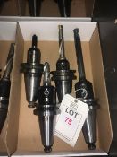 Four BT50 taper shank tool holders, with fitted tooling in one box