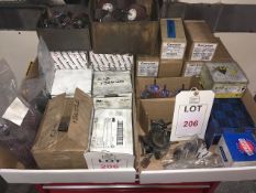 Quantity of abrasive/finishing bore honing tools (boxed/unused) in two boxes