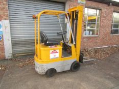 Hyster Ransomes L25A battery operated, ride on, dual mast forklift truck, serial no: A20R30208,