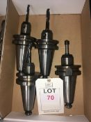 Four BT50 taper shank tool holders, with fitted tooling in one box