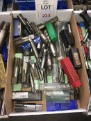 Quantity of assorted HSS hand & machine taps, large dia, assorted, in one box
