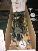 Assorted inspection equipment and tools, as lotted, in one box