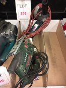 Two Bosch electric hand tools, jig saw and angle grinder, 240 volts