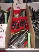 Quantity of assorted HSS straight shaft hand and machine taps, in two boxes